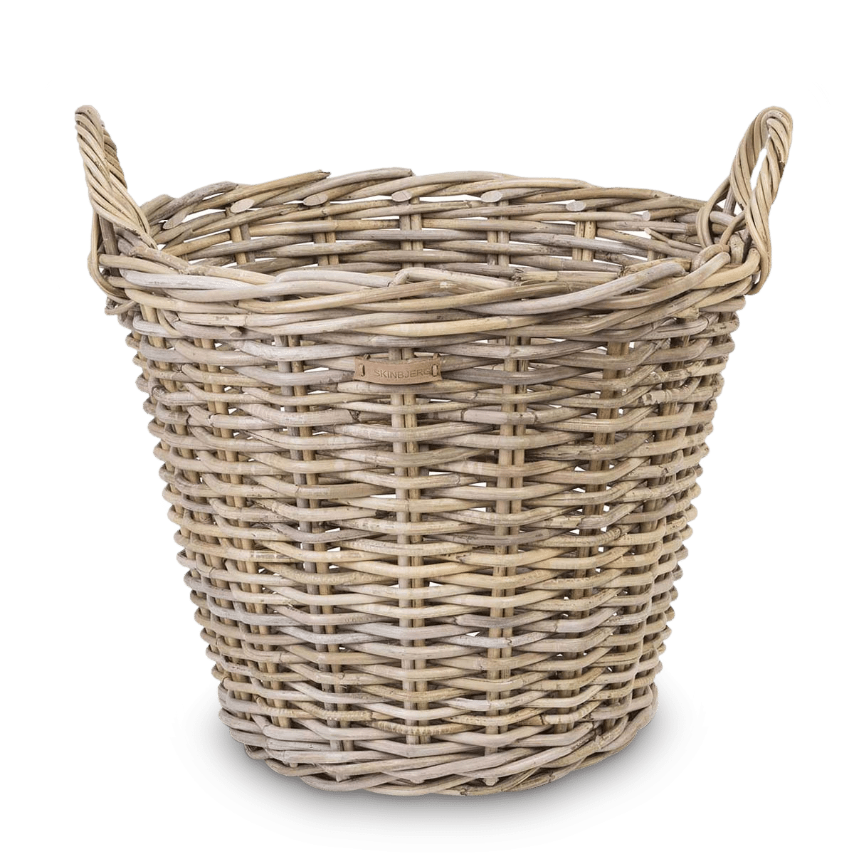 Brændekurv Ø50xH47 i Grå Rattan